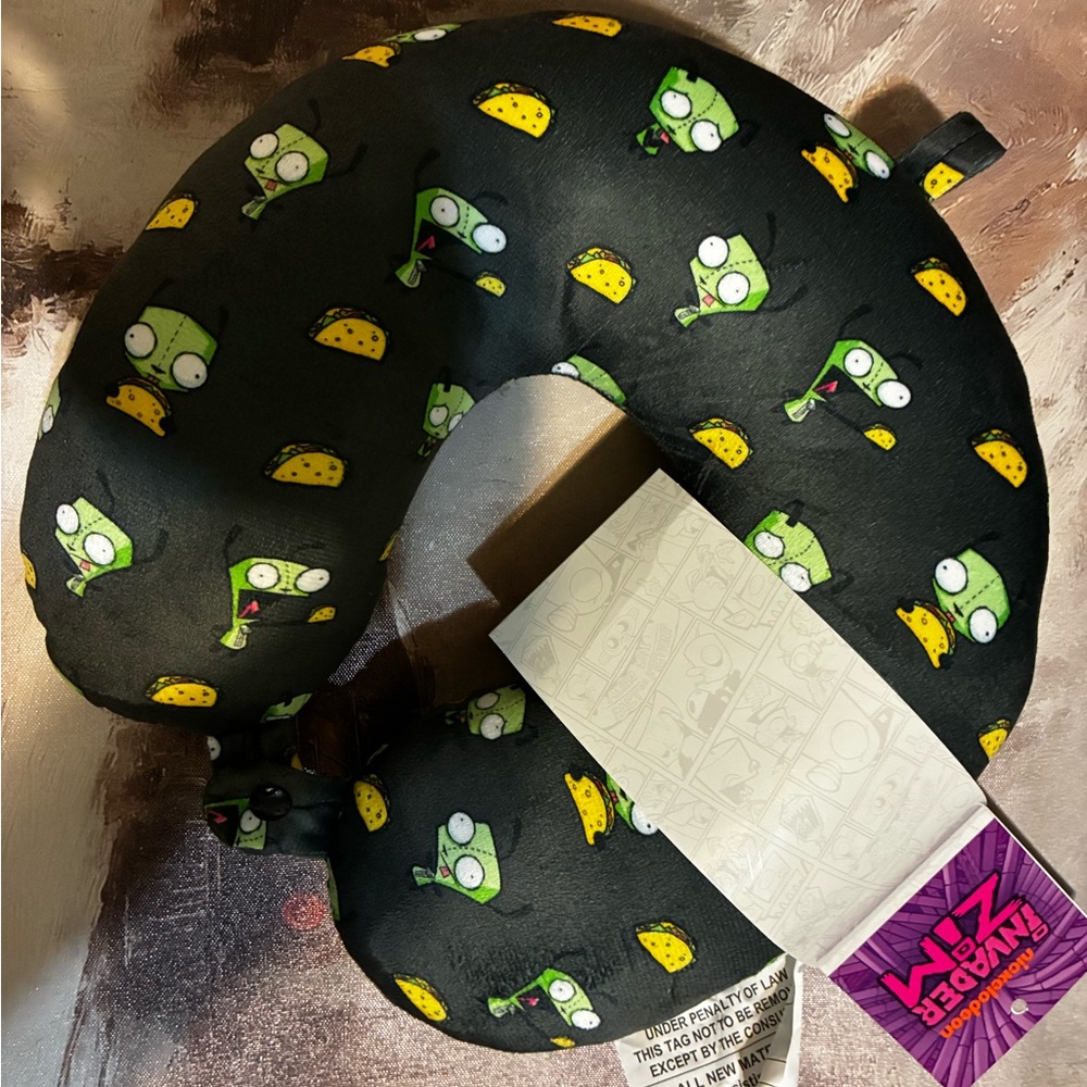 Nickelodeon Invader Zim Black Neck Pillow